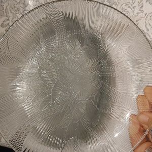 6 Floral Designed Glass Plates
